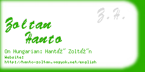 zoltan hanto business card